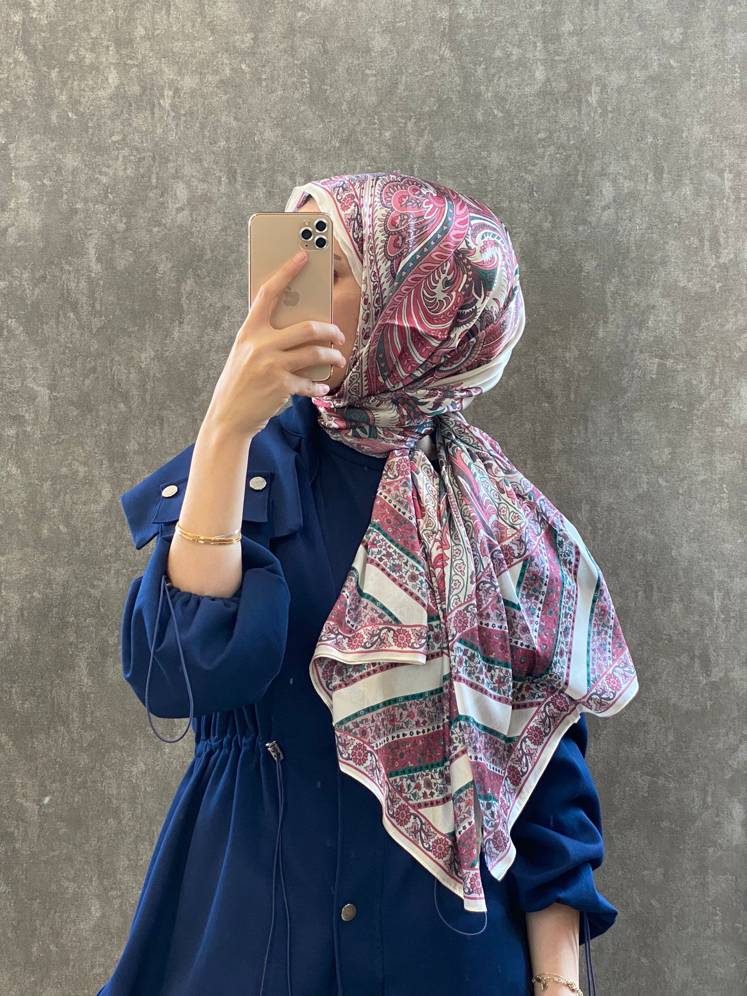 İTHAL ETRO DESEN NEW VUAL İPEK ŞAL 44344 -Pembe