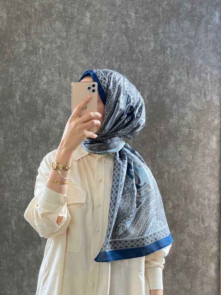 Etro Pamuk İpek Şal -987654 SAKS/GRİ