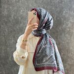 Etro Pamuk İpek Şal -987654 VİŞNE/GRİ