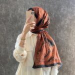 Etro Pamuk İpek Şal -987654 KİREMİT/SİYAH