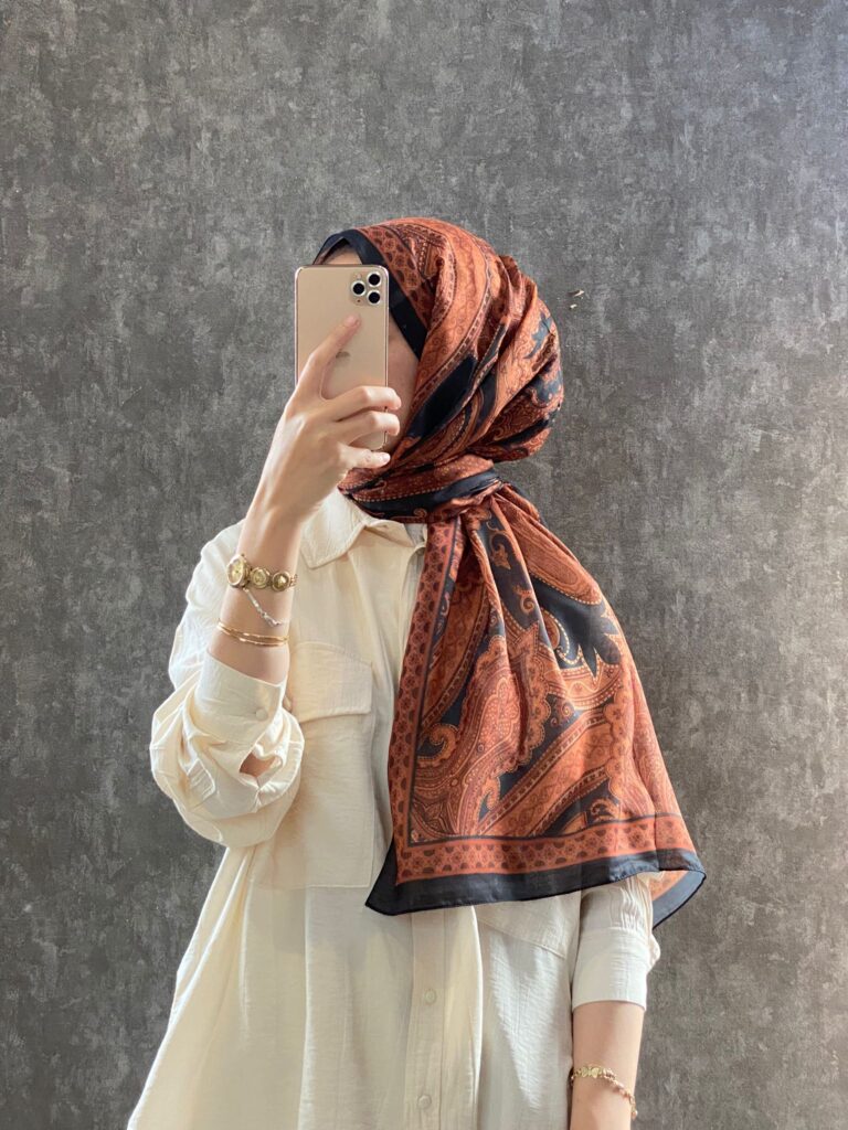 Etro Pamuk İpek Şal -987654 KİREMİT/SİYAH