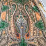 Etnik desen pamuk soft şal-321654  VİZON/TURUNCU