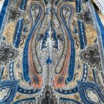 Etnik desen pamuk soft şal-321654  LACİVERT/KREM