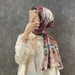 ETRO KAYMAYAN VUAL İPEK ŞAL 025025 - turuncu/kahve