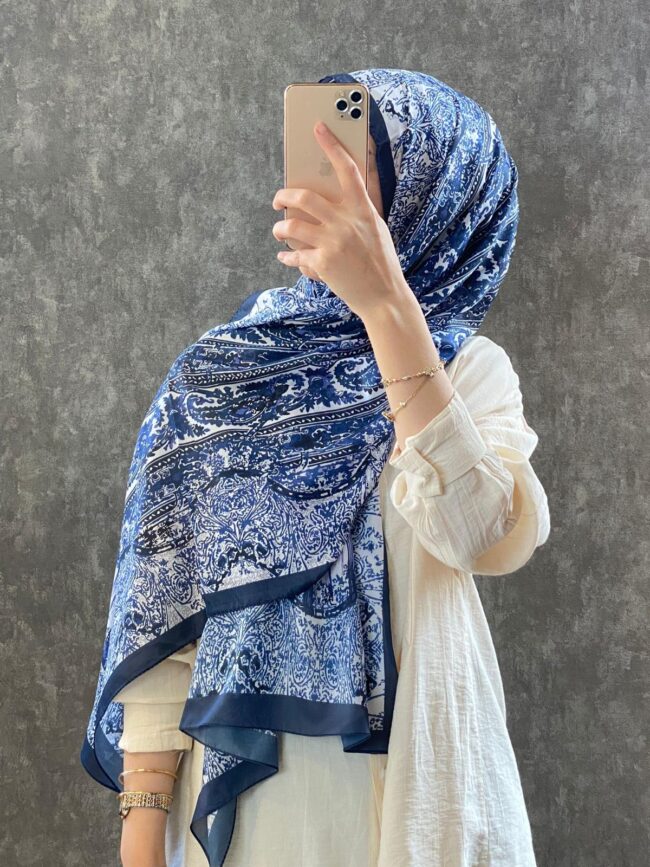 ETRO VUAL İPEK ŞAL 36987 - indigo mavi