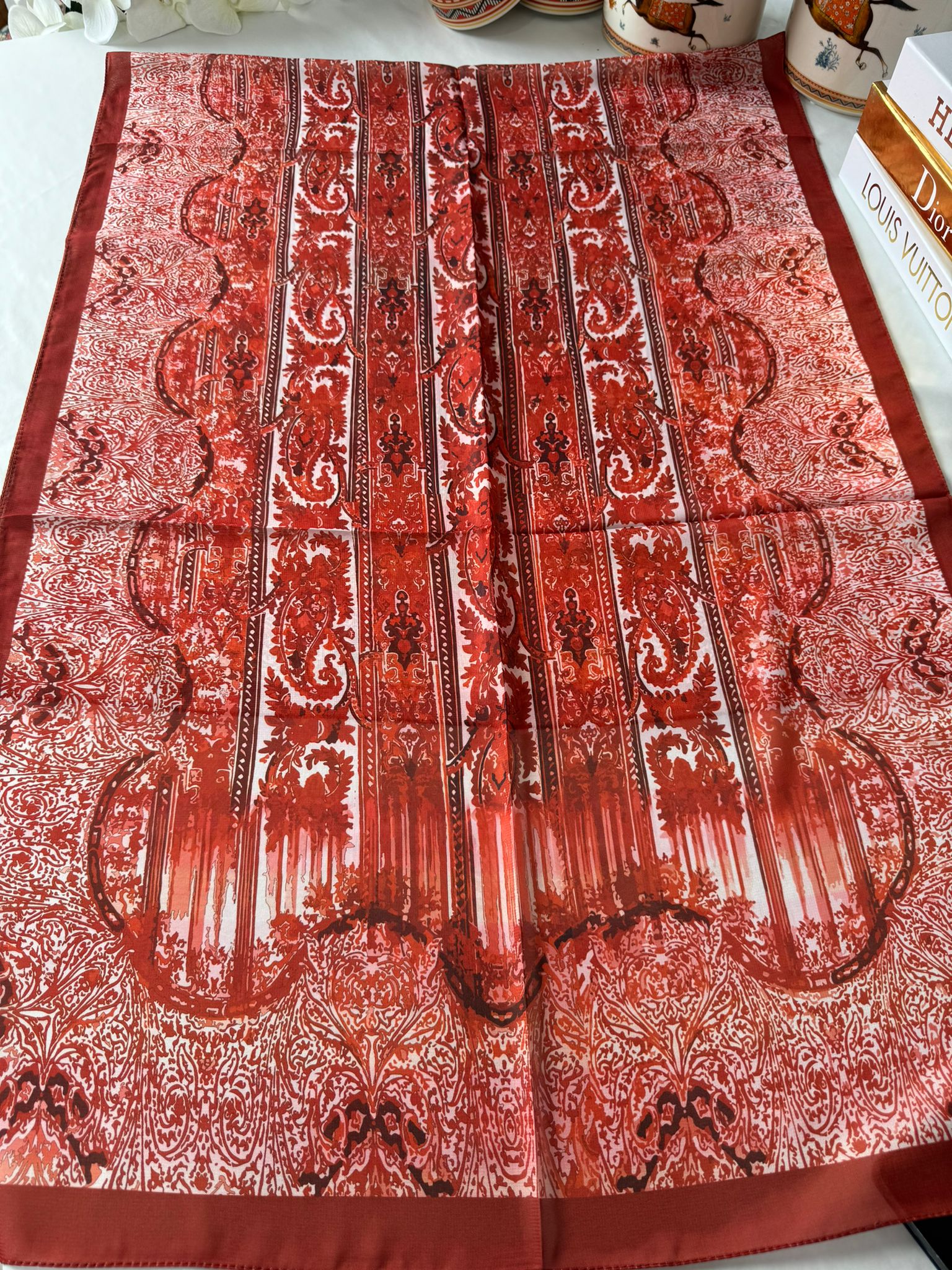 ETRO VUAL İPEK ŞAL 36987 -kiremit - Görsel 2