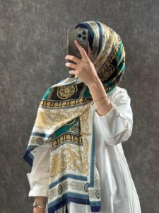 VERSACE İTHAL VUAL %100 İPEK ŞAL -78963 zümrüt