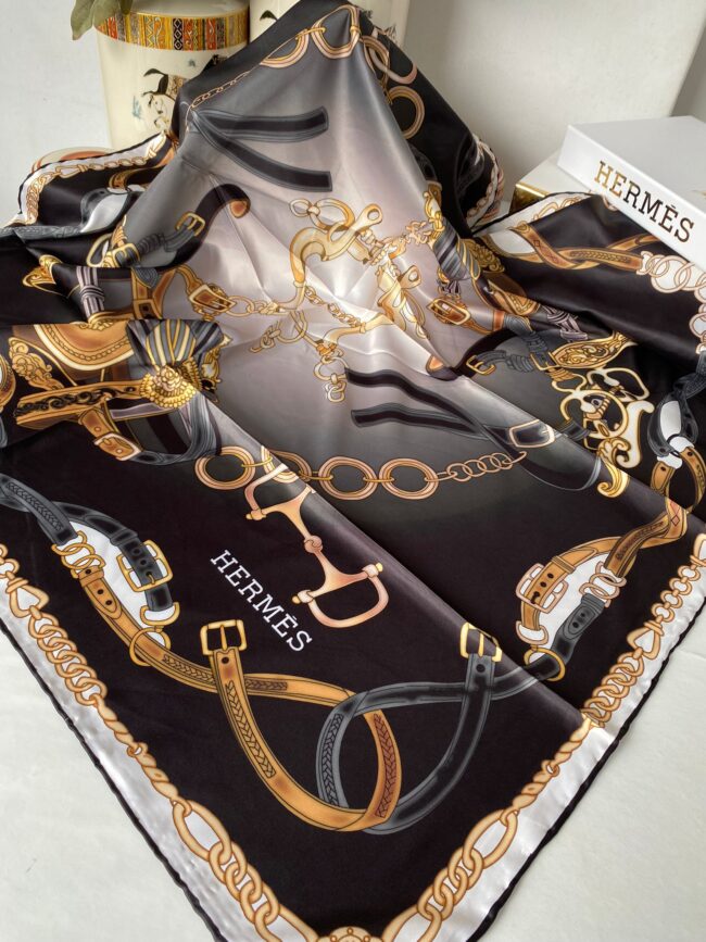 Hermes Twill Eşarp 10047 - Siyah