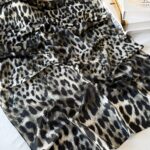 Leopar Desen Pamuk İpek Şal 44110 - Soft Yeşil