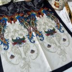 Etnik Desen Pamuk İpek Şal - Siyah