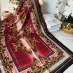 Etnik Desen Pamuk Soft Şal 83924 - bordo-siyah