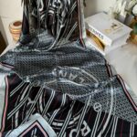 Burberry Çift Taraflı İthal Vual İpel Şal 78631 -  Siyah - Bordo