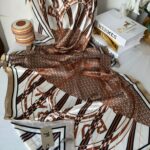 Burberry Çift Taraflı İthal Vual İpel Şal 78631 -  Mocha -Latte