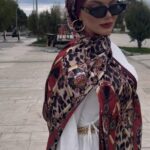 Hermes Leopar Çift Taradlı Vual İpek Şal 11143 - Bordo