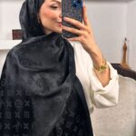 İthal Lv Pamuk Yün İpek Şal 49104 - Siyah