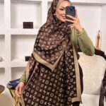 İthal Lv Pamuk Yün İpek Şal 49104 - Kahve