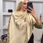 İthal G Pamuk Yün İpek Şal 49102 - Gold