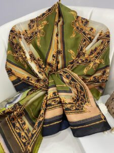 Etnik Desen Pamuk Soft Şal 83924 - Haki