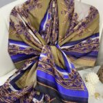 Etnik Desen Pamuk Soft Şal 83924 - Saks-yağ yeşili