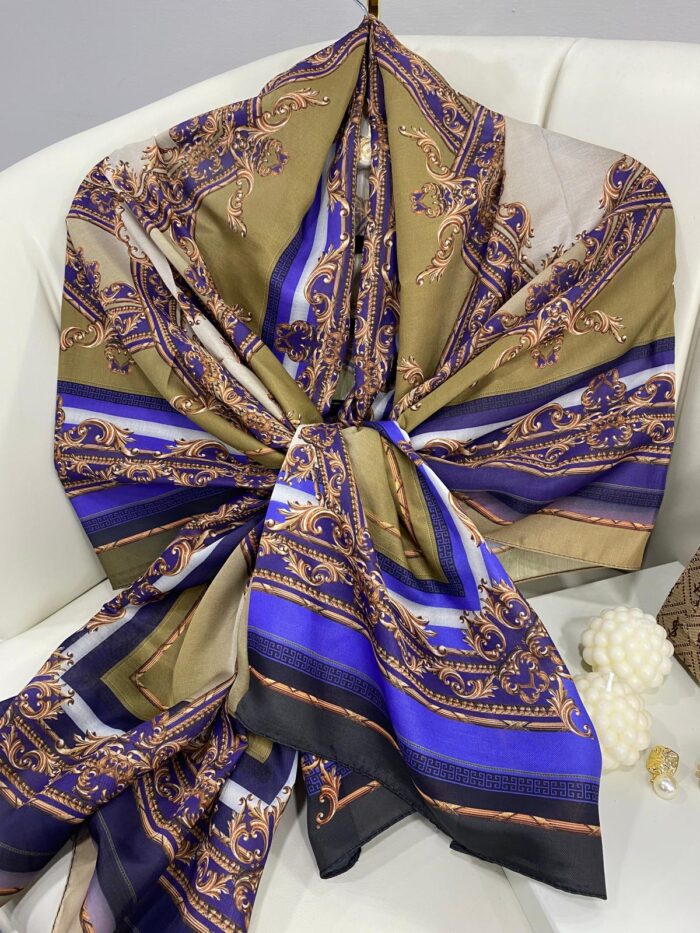 Etnik Desen Pamuk Soft Şal 83924 - Saks-yağ yeşili