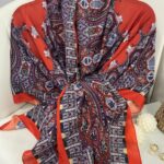 Etnik Desen Pamuk Soft Şal 83926 - Krmızı