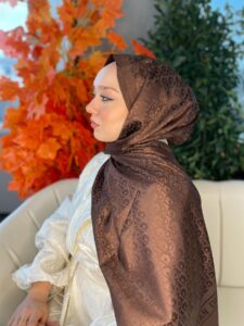 İthal Dior Pamuk Yün  İpek Şal 49103 - Acı Kahve