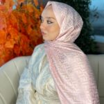 İthal Fendi Pamuk Yün İpek Şal 49101 - Pudra