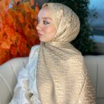 İthal Fendi Pamuk Yün İpek Şal 49101 - Çikolata