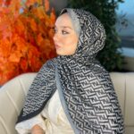 İthal Fendi Pamuk Yün İpek Şal 49101 - Gri