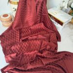 Qoza Desen İpeksi Jakar Şal - Bordo