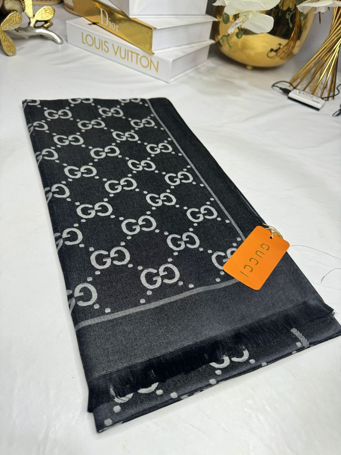 İthal G Pamuk Yün İpek Şal 49102 - Gri