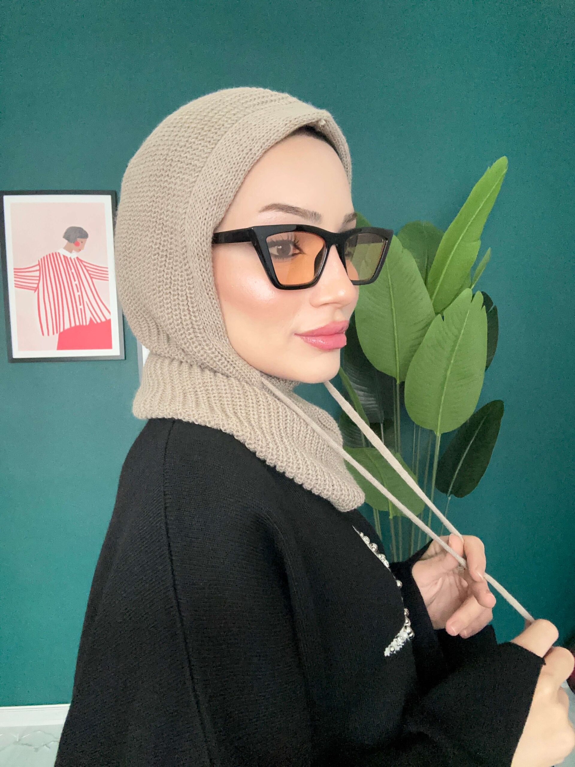 Triko Başlık Balaclava 25801 - Bej