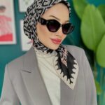 Fendi Bahar Esintisi Pamuk Keten Eşarp -Siyah/Bej