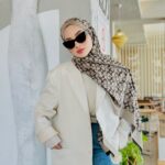 Coach Desen İpek Kaşmir Çift Taraflı Şal 39210 - Kahve