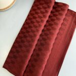 Qoza Desen İpeksi Jakar Şal - kızıl kahve