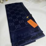 İthal G İthal Pamuk Yün İpek Şal 49102 - Lacivert