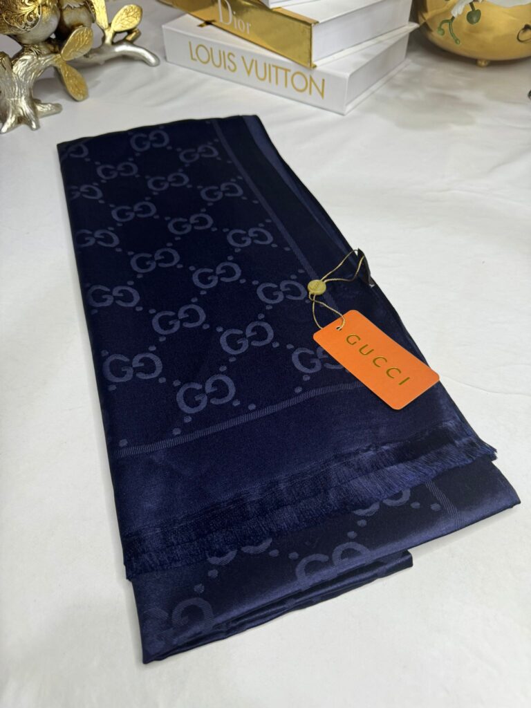 İthal G İthal Pamuk Yün İpek Şal 49102 - Lacivert