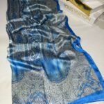 Etro Marka Yeni Sezon İthal Etnik Desen Vual İpek Şal - Bebe Mavisi