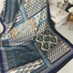 Etnik Desen Pamuk Soft Şal 83923 - Lacivert