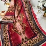 Etnik Desen Pamuk Soft Şal 83924 - Kızıl