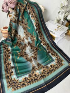 Etnik Desen Pamuk Soft Şal 83924 - Zümrüt - Görsel 2