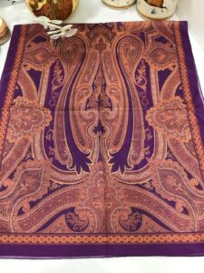 Etro Pamuk İpek Şal -987654  Mor turuncu