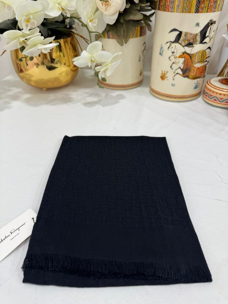 İTHAL A+ Salvatore Yün İpek Çift Taraflı Marka Şal 87452 - Siyah