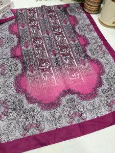 Etro Desen Pamuk İpek Şal 49733 - Şarabi