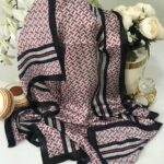 Burberry Çift Taraflı Vual İpek Şal -kırmızı siyah