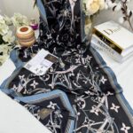 Lv Çift Taraflı İthal Vual İpel Şal 85631 - Siyah-Mavi