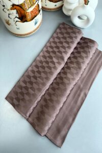 Qoza Desen İpeksi Jakar Şal -  Koyu Kahve