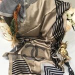 Chanel Çift Taraflı Vual İpek Şal -vizon