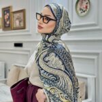 İTHAL ETRO DESEN NEW VUAL İPEK ŞAL 44344 - Lacivert