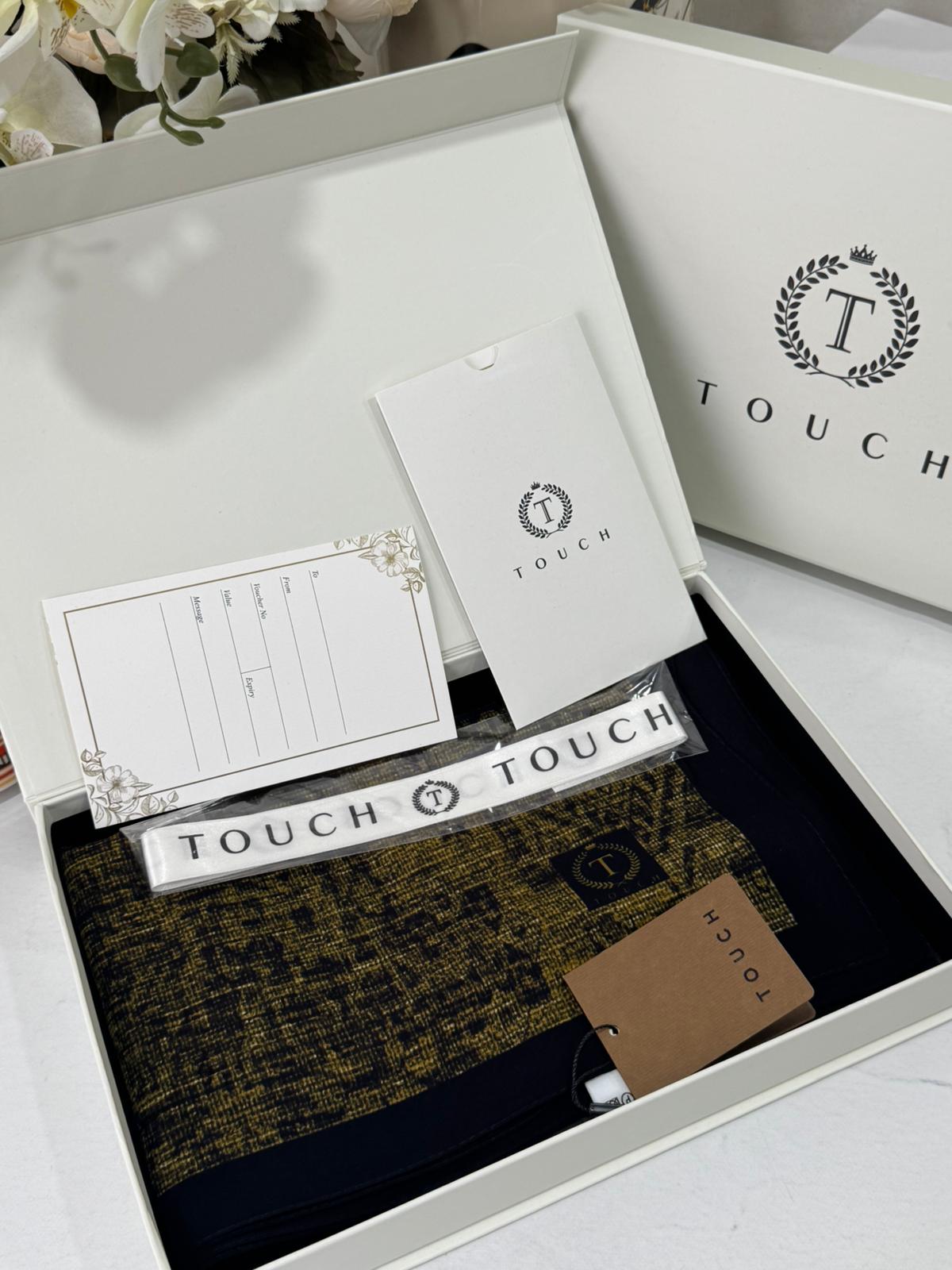 Touch İthal Etnik Desen Pamuk İpek Şal 63457 - Haki - Görsel 2